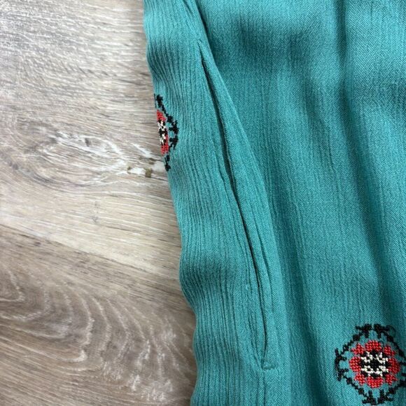 Sundance Tropical Dreams Maxi Dress Blue Red Embroidered Boho size medium - Picture 12 of 15